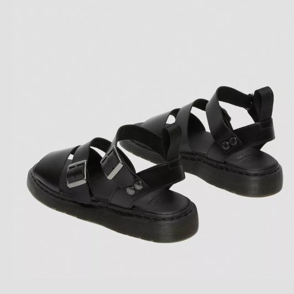 Dr. Marten's Gryphon Brando Sandals - Leather Buckle Flatform - Black Women US 9 - Picture 3 of 15